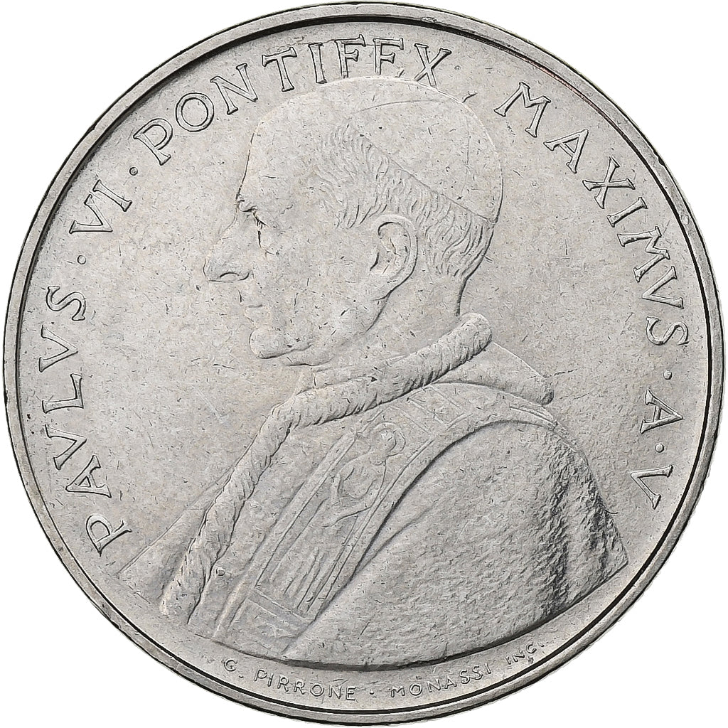 Cité du Vatican, Paul VI, 100 Lire, 1967, Acier inoxydable, TTB+, KM:98