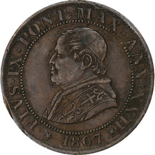 ITALIAN STATES, PAPAL STATES, Pius IX, 1/2 Soldo, 2-1/2 Centesimi, 1867, Rome