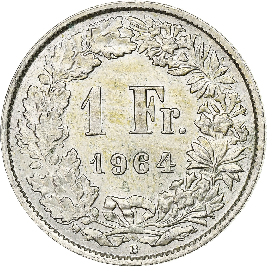 Zwitserland, Franc, 1964, Bern, Zilver, PR, KM:24