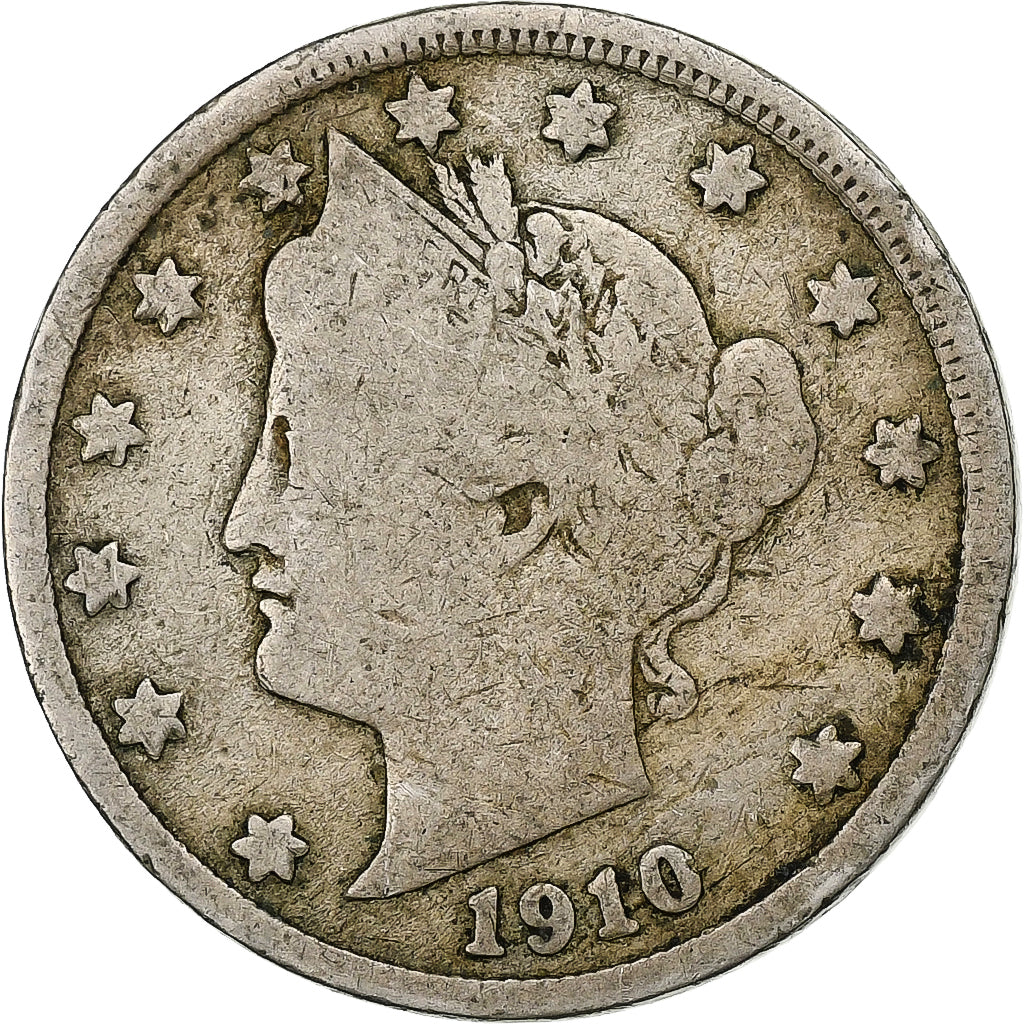 Estados Unidos da América, 5 Cents, Liberty Nickel, 1910, U.S. Mint