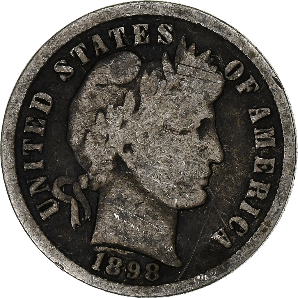 Stati Uniti, Dime, Barber Dime, 1898, U.S. Mint, Argento, MB, KM:113