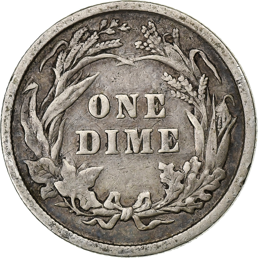 Estados Unidos da América, Dime, Barber Dime, 1898, U.S. Mint, Prata