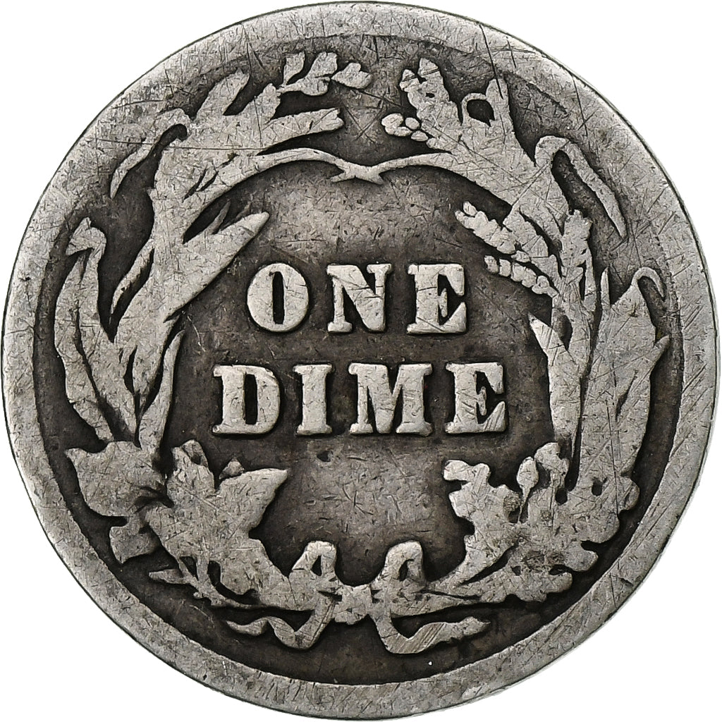 Estados Unidos da América, Dime, Barber Dime, 1916, U.S. Mint, Prata