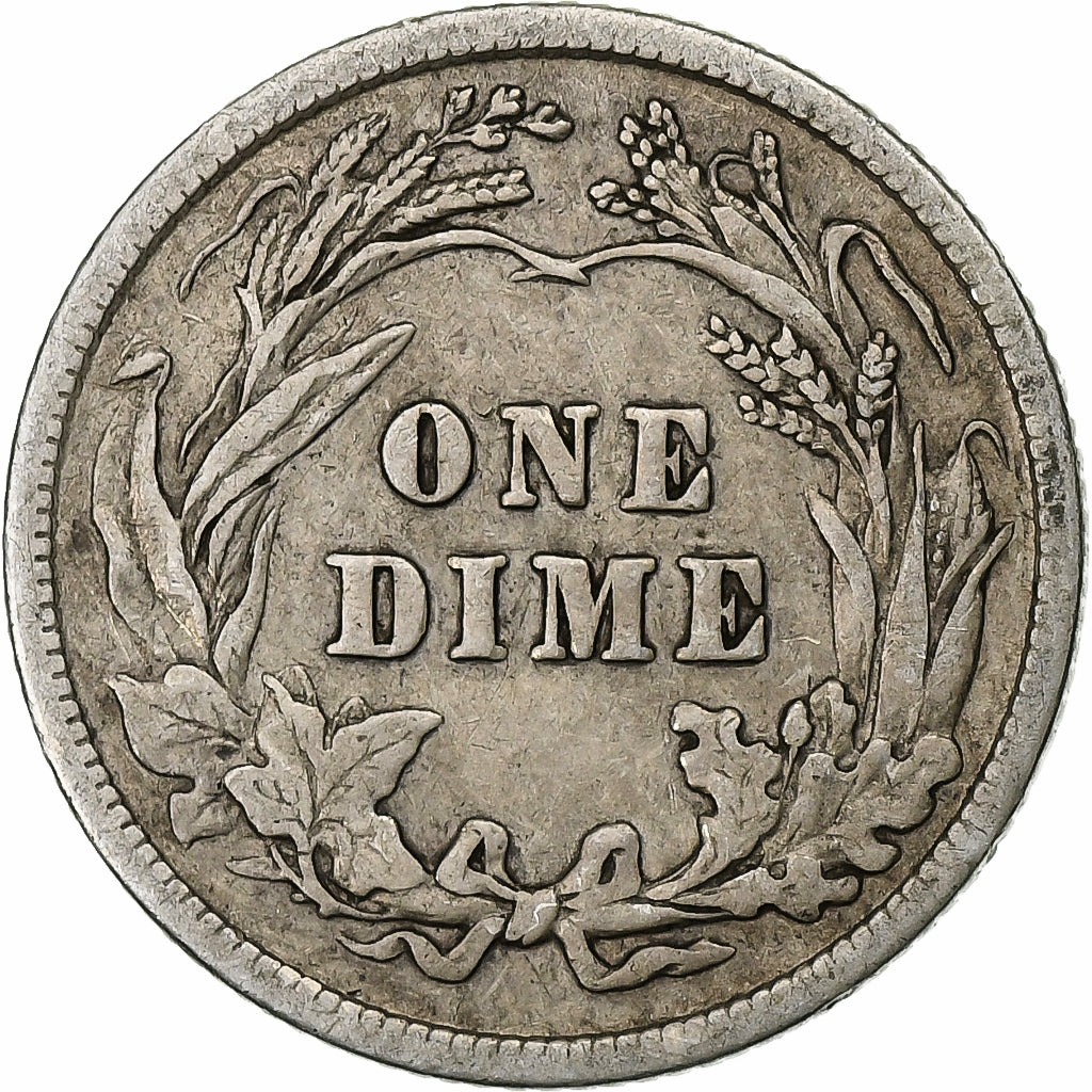 United States, Dime, Barber Dime, 1916, U.S. Mint, Silver, AU(50-53), KM:113
