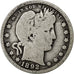 Verenigde Staten, Quarter, Barber Quarter, 1892, U.S. Mint, Zilver, FR, KM:114