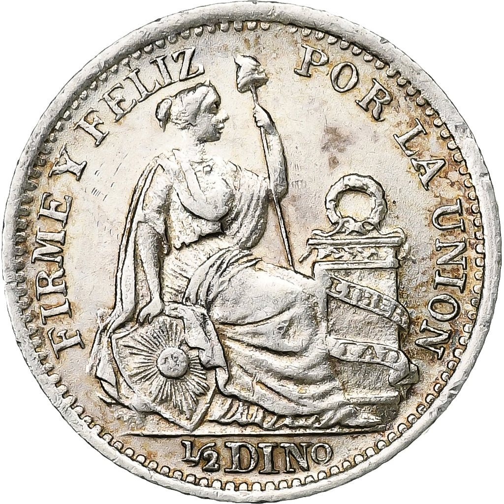 Peru, 1/2 Dinero, 1906, Lima, Silver, AU(55-58), KM:206.2