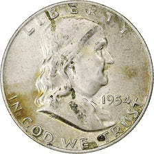 United States, Half Dollar, Franklin Half Dollar, 1954, U.S. Mint, Silver