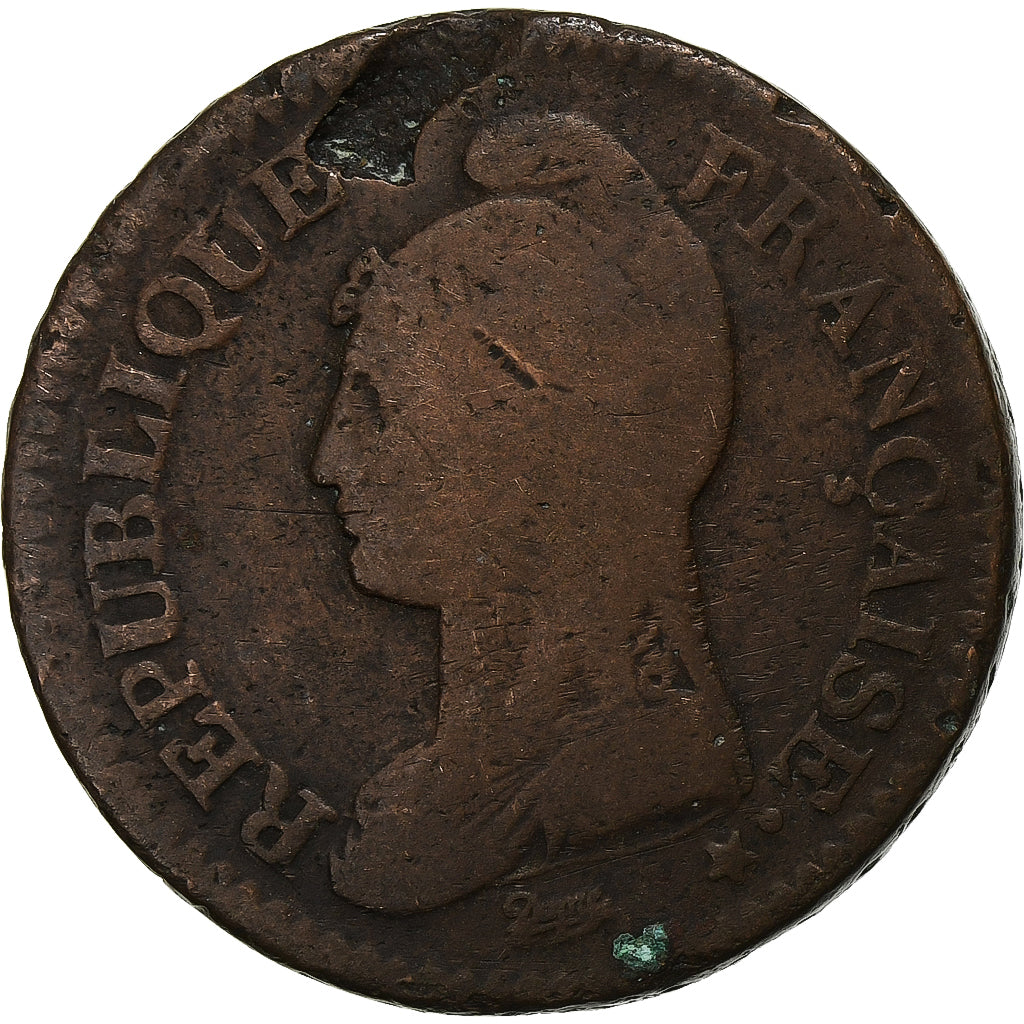 France, Decime, Dupré, Paris, Cuivre, B+, Gadoury:187