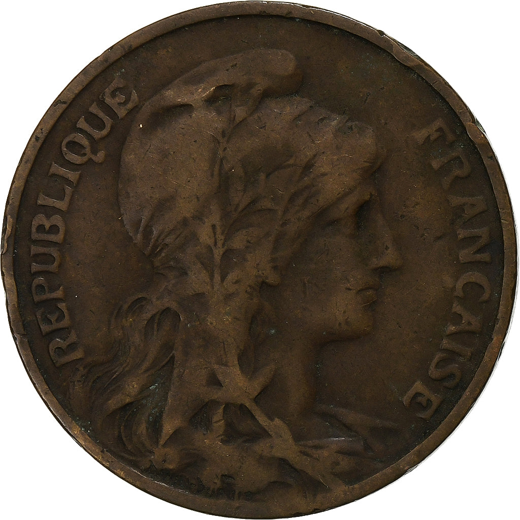 France, 10 Centimes, Dupuis, 1900, Paris, Bronze, F(12-15), Gadoury:277, KM:843