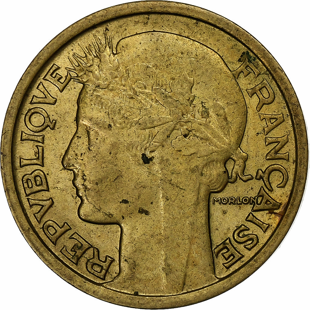 Francja, Franc, Morlon, 1938, Aluminium-Brąz, AU(50-53), Gadoury:470, KM:885