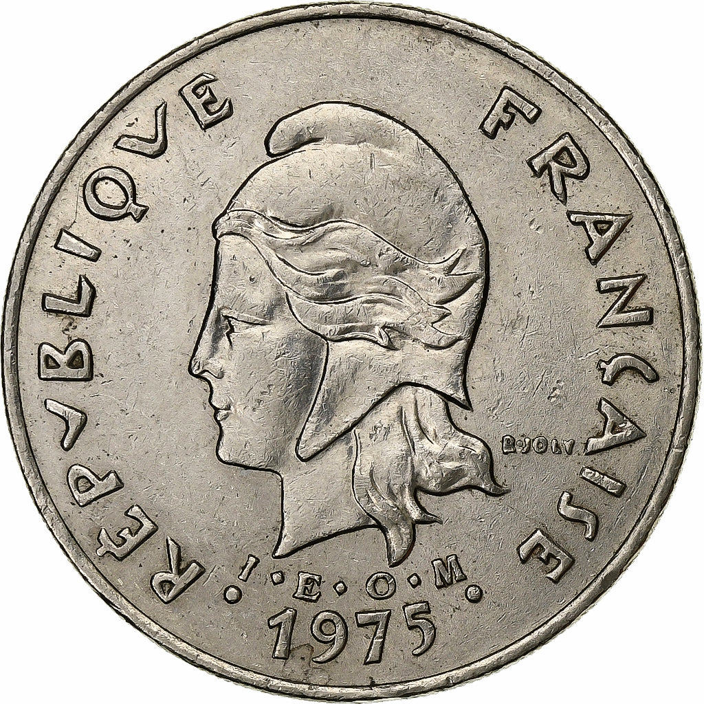 French Polynesia, 50 Francs, 1975, Paris, Nickel, AU(50-53), KM:13