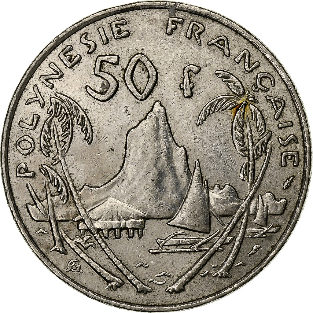 French Polynesia, 50 Francs, 1975, Paris, Nickel, AU(50-53), KM:13