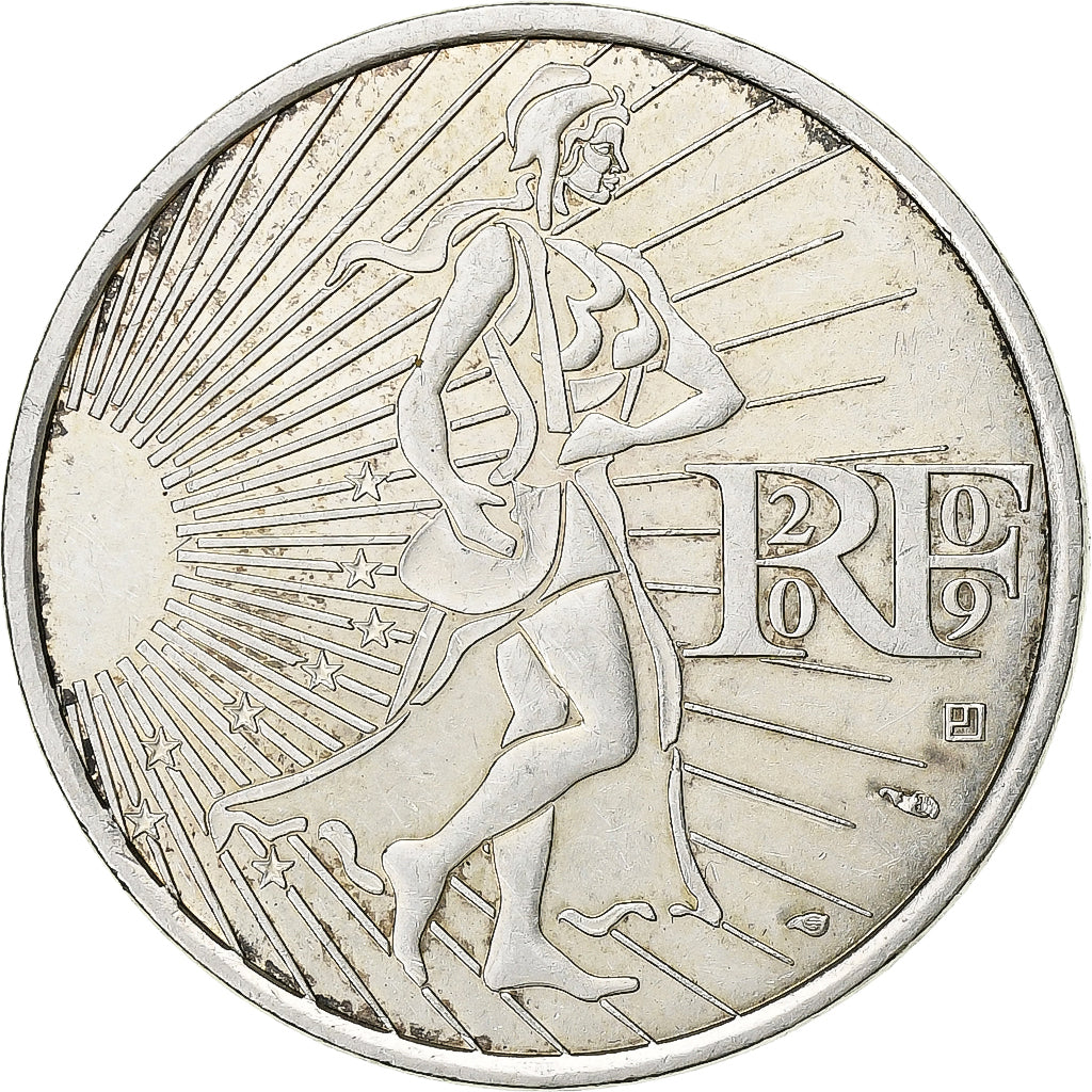 France, 10 Euro, 2009, AU(55-58), Silver, KM:1580