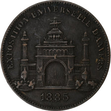 Belgio, ficha, Exposition Universelle d'Anvers, 1885, Bronzo, Wiener, MB+