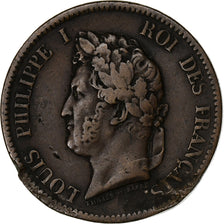 FRENCH COLONIES, Louis - Philippe, 5 Centimes, 1843, Paris, Bronze, VF(20-25)
