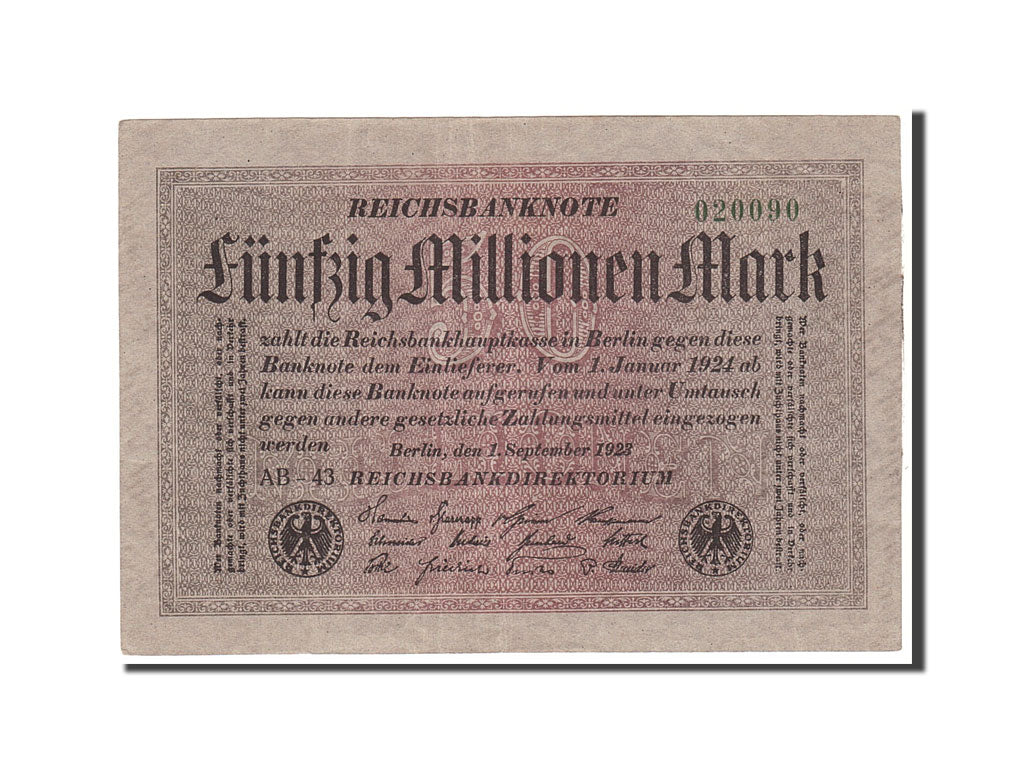 Banknote, Germany, 50 Millionen Mark, 1923, 1923-09-01, KM:109d, EF(40-45)