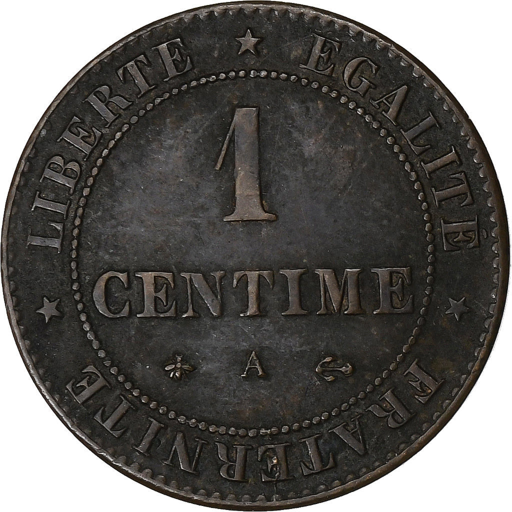 France, Cérès, Centime, 1878, Paris, VF(30-35), Bronze, KM:826.1, Gadoury:88