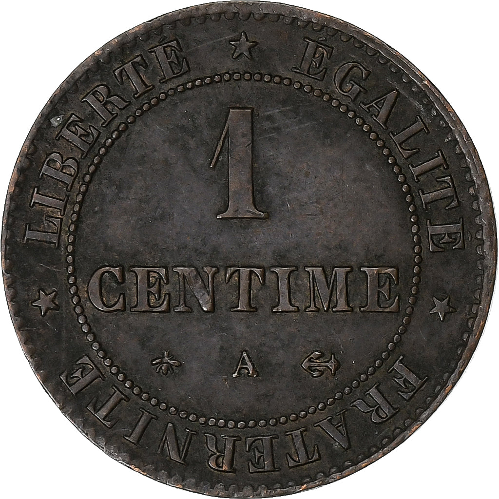 Moeda, França, Cérès, Centime, 1879, Paris, VF(30-35), Bronze, KM:826.1