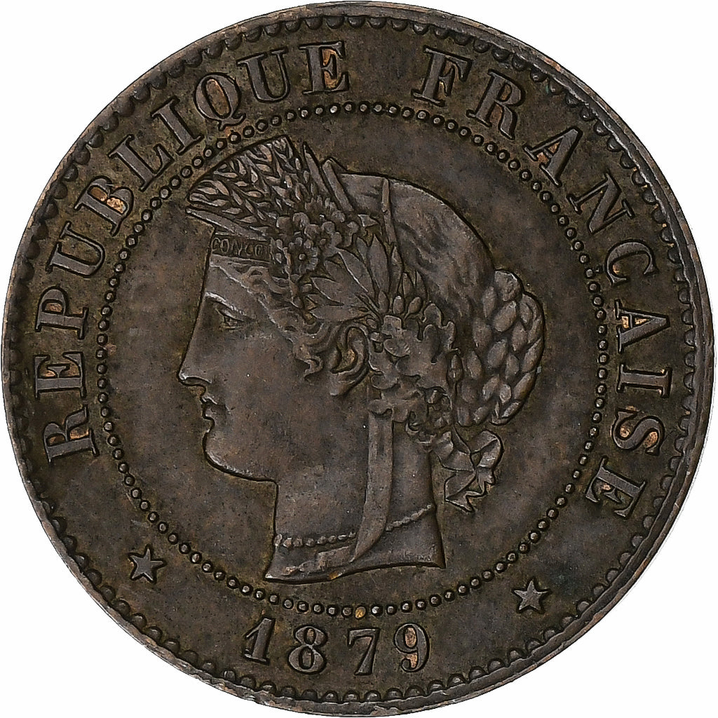 França, Centime, Cérès, 1879, Paris, Bronze, EF(40-45), Gadoury:88, KM:826.1