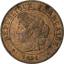 Monnaie, France, Cérès, Centime, 1891, Paris, TB+, Bronze, Gadoury:88