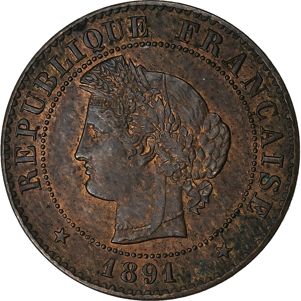 França, Centime, Cérès, 1891, Paris, Bronze, EF(40-45), Gadoury:88, KM:826.1