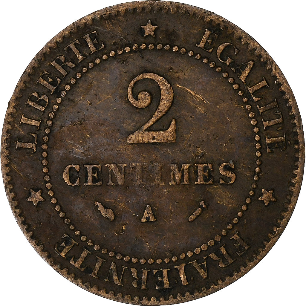 Moneta, Francia, Cérès, 2 Centimes, 1895, Paris, BB, Bronzo, KM:827.1
