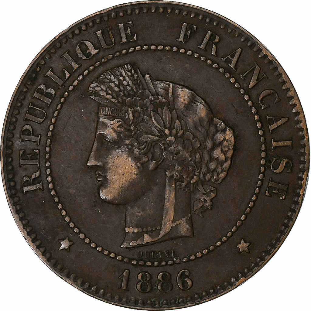 Moneda, Francia, Cérès, 5 Centimes, 1886, Paris, MBC, Bronce, KM:821.1