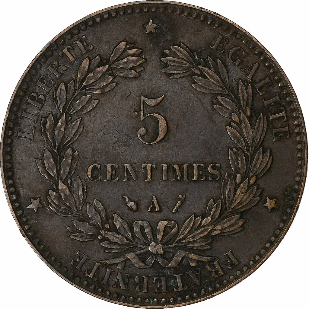 Moneda, Francia, Cérès, 5 Centimes, 1886, Paris, MBC, Bronce, KM:821.1
