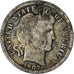 États-Unis, Barber Dime, Dime, 1907, U.S. Mint, Philadelphia, B+, Argent