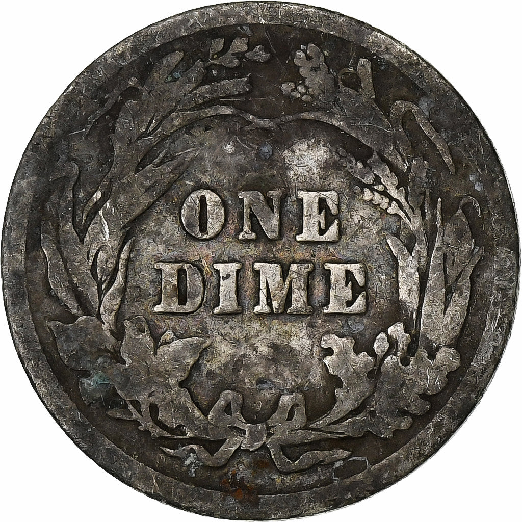 États-Unis, Barber Dime, Dime, 1907, U.S. Mint, Philadelphia, B+, Argent