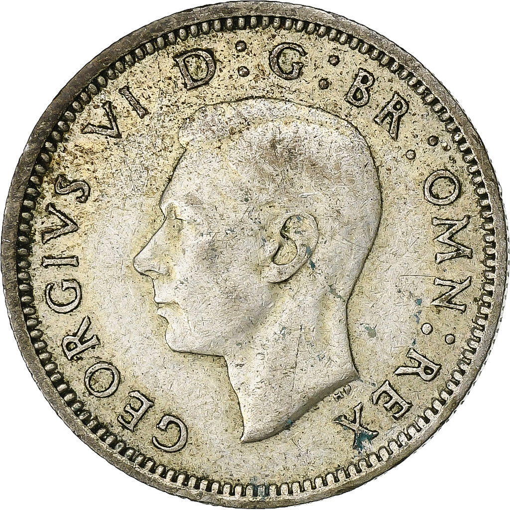 Reino Unido, George VI, 6 Pence, 1941, Prata, EF(40-45)