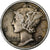 Estados Unidos, Mercury Dime, Dime, 1942, Philadelphia, MBC, Plata, KM:140