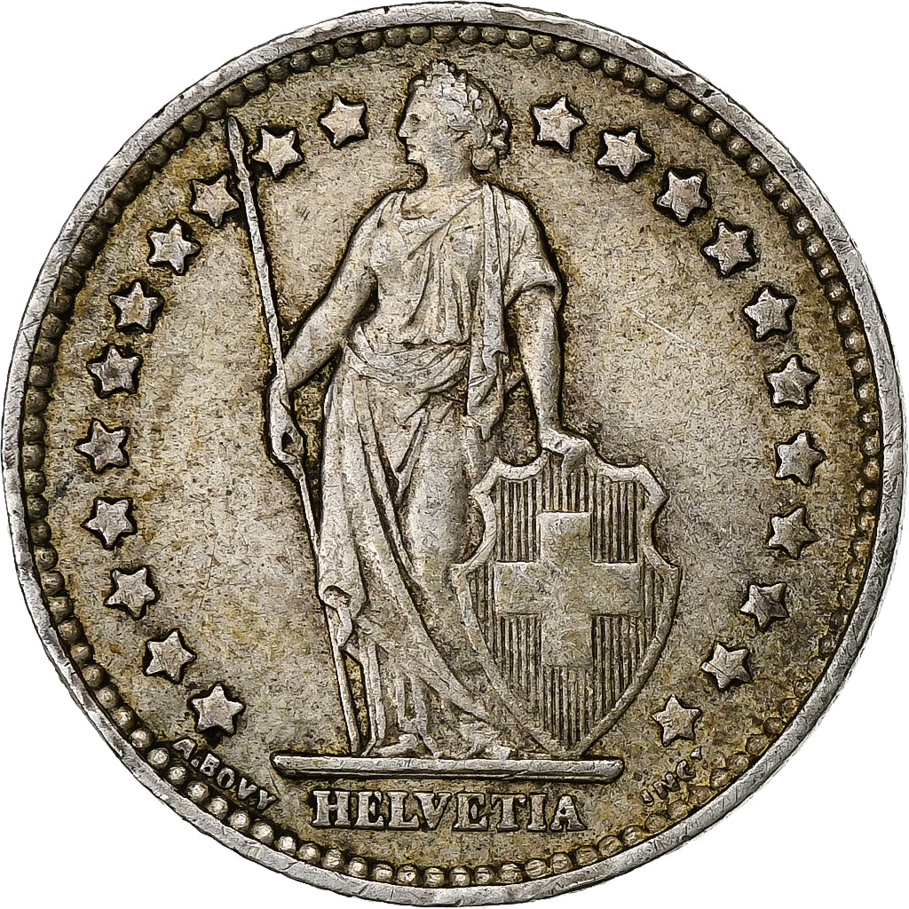 Zwitserland, Franc, 1957, Bern, Zilver, ZF, KM:24