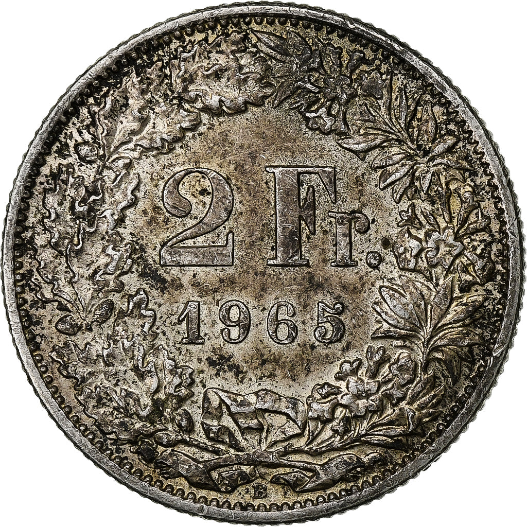 Moneda, Suiza, 2 Francs, 1965, Bern, EBC, Plata, KM:21