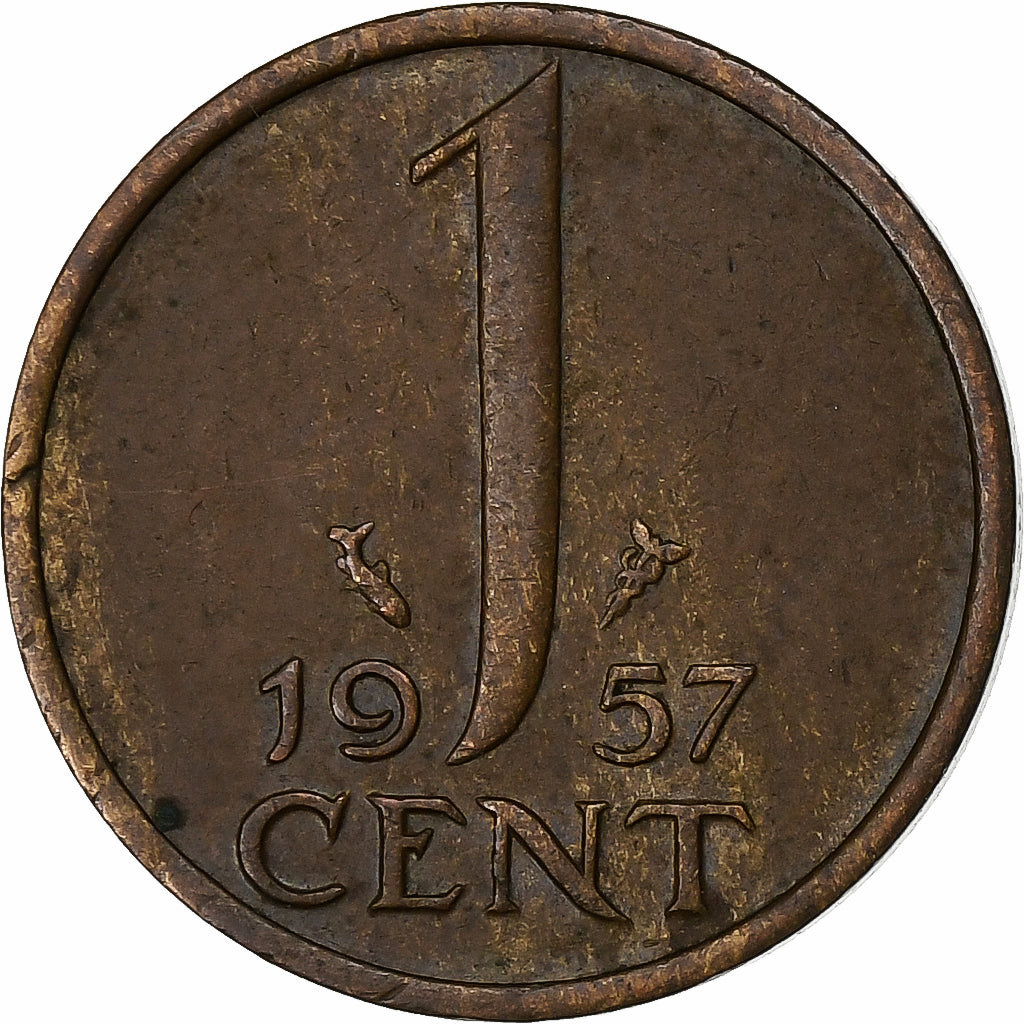 Paesi Bassi, Juliana, Cent, 1957, Bronzo, BB, KM:180