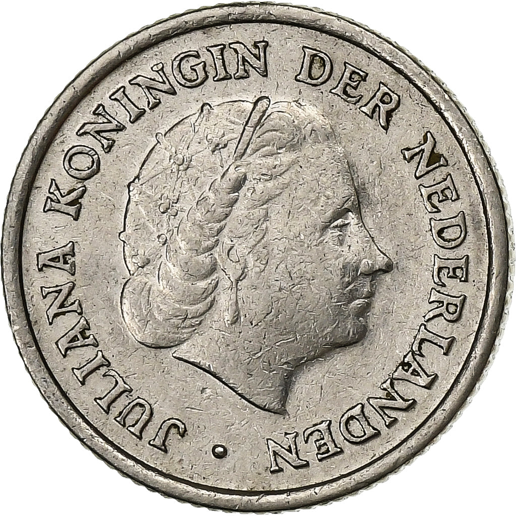 Niederlande, Juliana, 10 Cents, 1950, Nickel, SS, KM:182