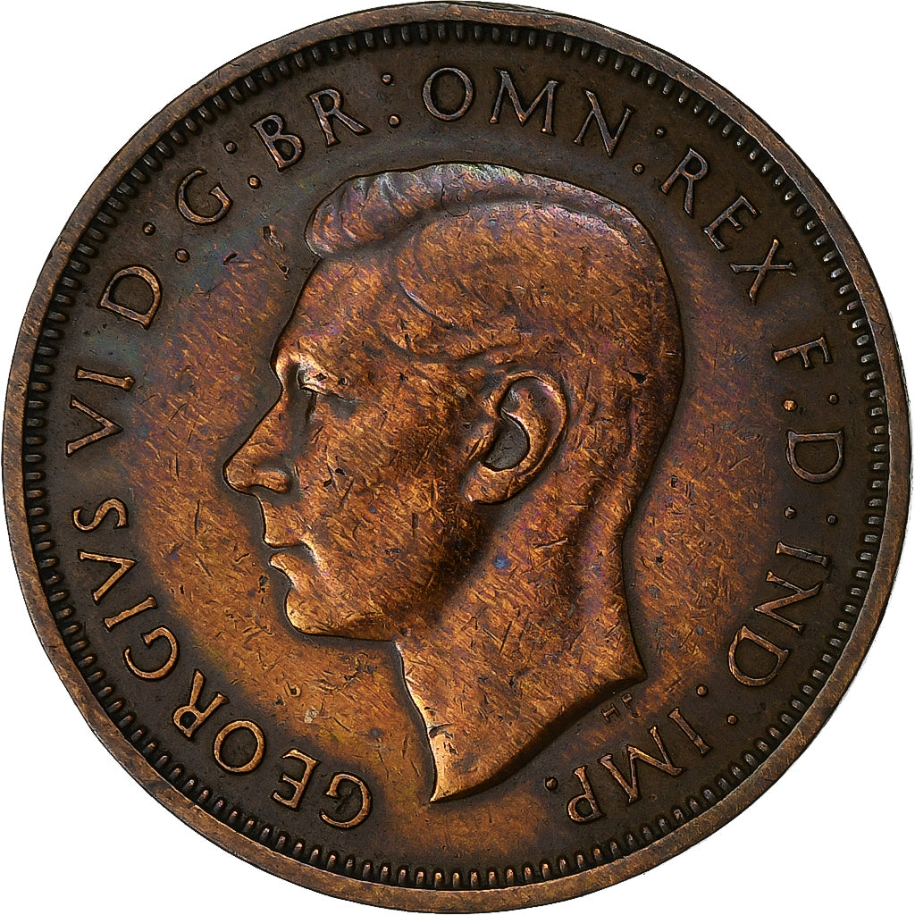 Moeda, Grã-Bretanha, George VI, 1/2 Penny, 1937, EF(40-45), Bronze, KM:844
