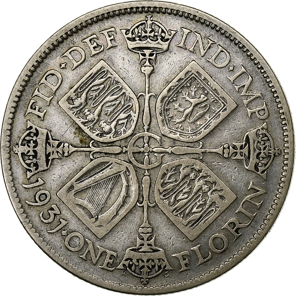 Coin, Great Britain, George V, Florin, Two Shillings, 1931, VF(30-35), Silver