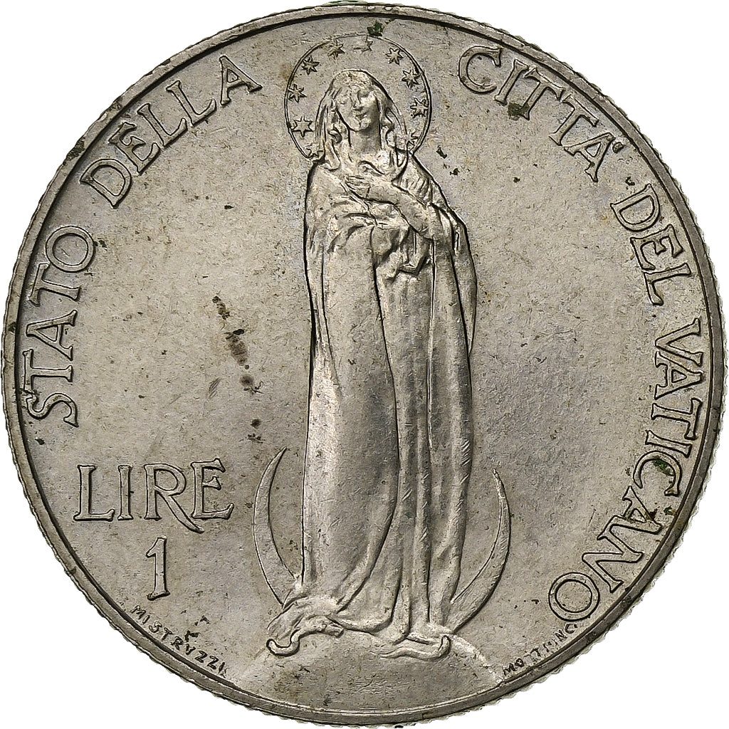 Coin, VATICAN CITY, Pius XI, Lira, 1937, Roma, EF(40-45), Nickel, KM:5
