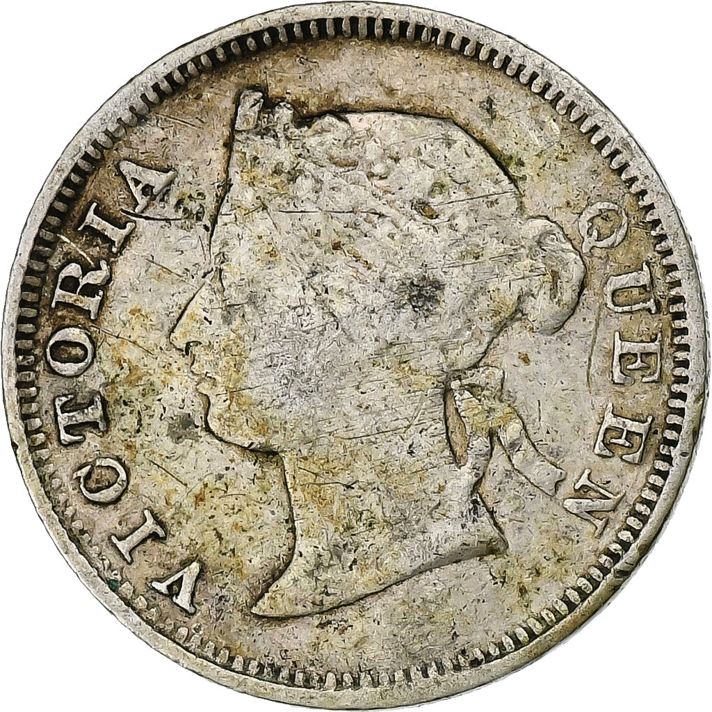 Straits Settlements, Victoria, 5 Cents, 1881, Silver, VF(20-25), KM:11