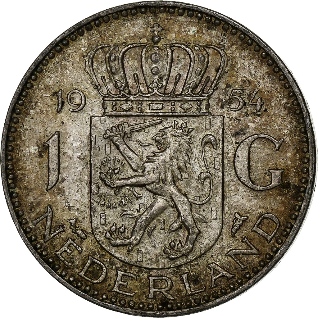 Netherlands, Juliana, Gulden, 1954, Silver, EF(40-45), KM:184