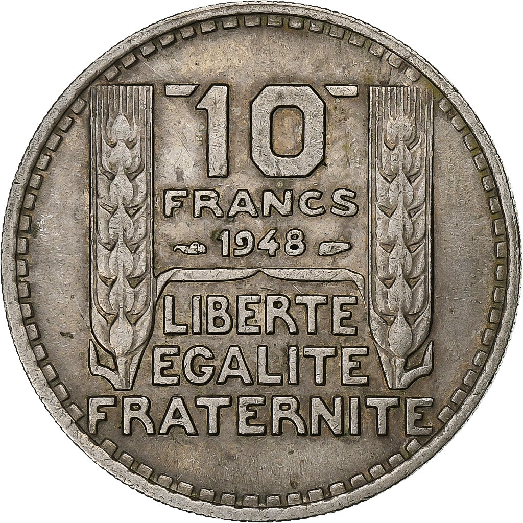 France, 10 Francs, Turin, 1948, Paris, Copper-nickel, EF(40-45), Gadoury:811