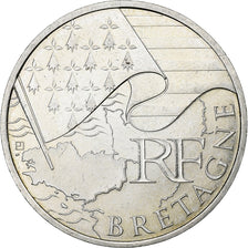 France, 10 Euro, Bretagne, 2010, Paris, Silver, MS(60-62)