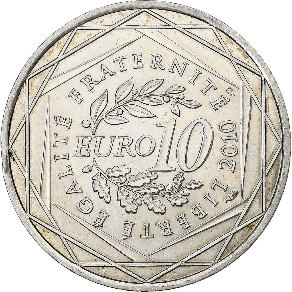 France, 10 Euro, 2010, Paris, Silver, AU(55-58), KM:1656