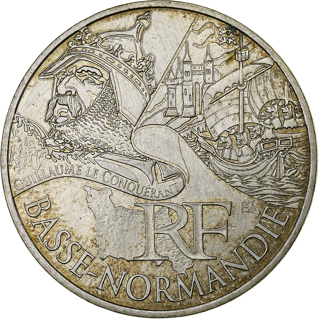 France, 10 Euro, Basse-Normandie, 2012, Paris, Silver, AU(50-53)