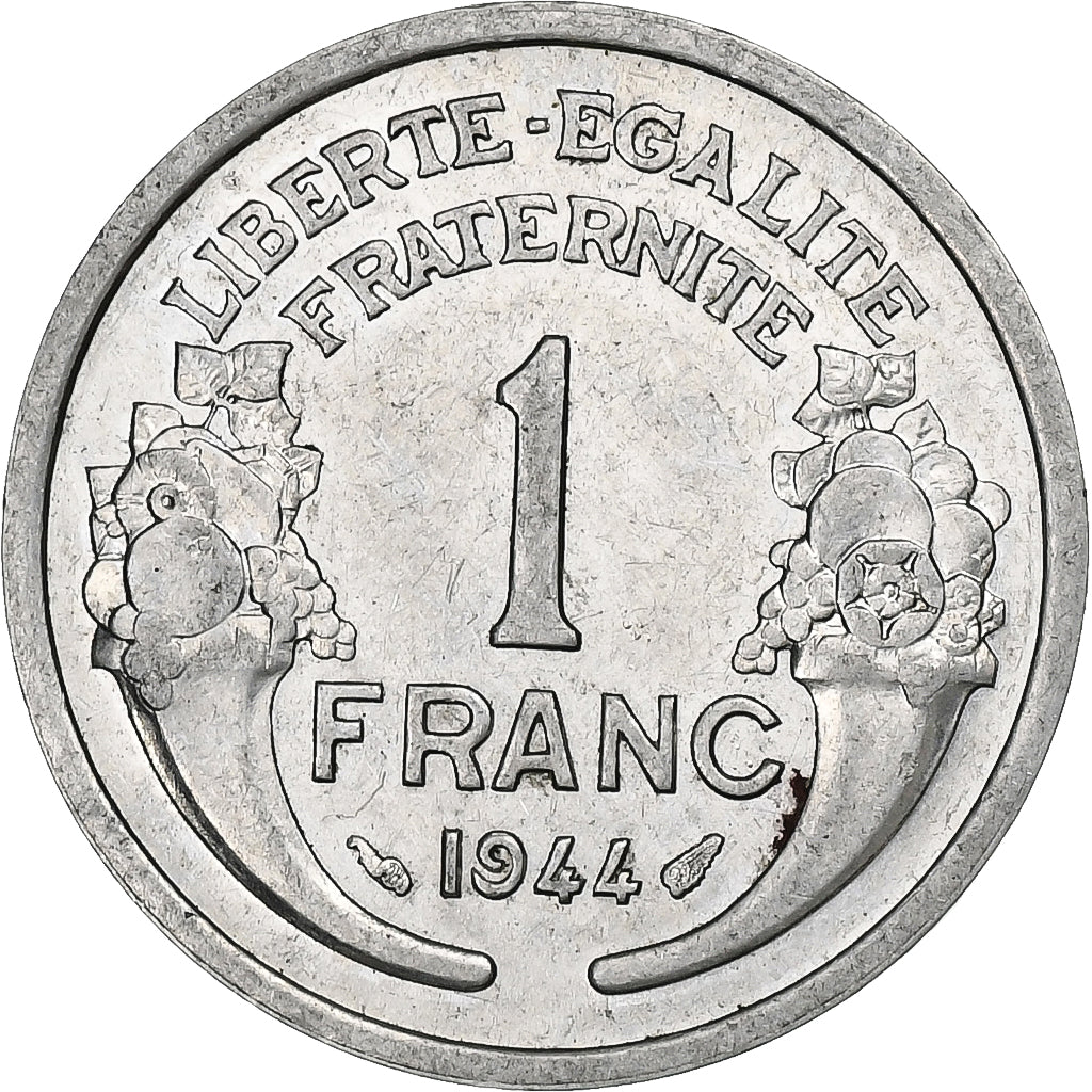 França, Franc, Morlon, 1944, Paris, Alumínio, AU(50-53), Gadoury:473a