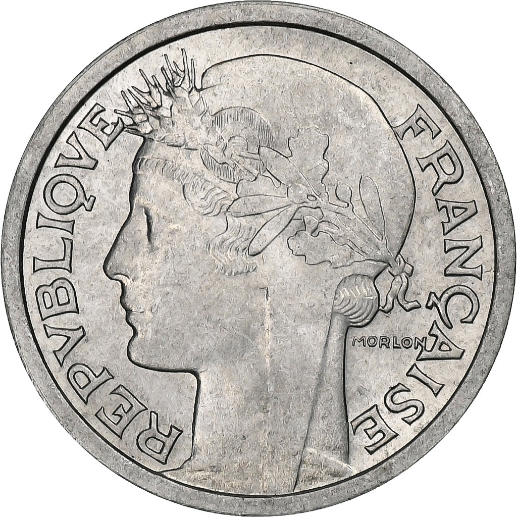 Frankreich, Franc, Morlon, 1947, Beaumont - Le Roger, Aluminium, VZ, KM:885a.2