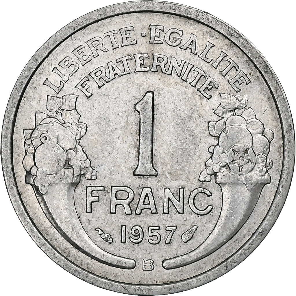 Francja, Franc, Morlon, 1957, Beaumont - Le Roger, Aluminium, EF(40-45)