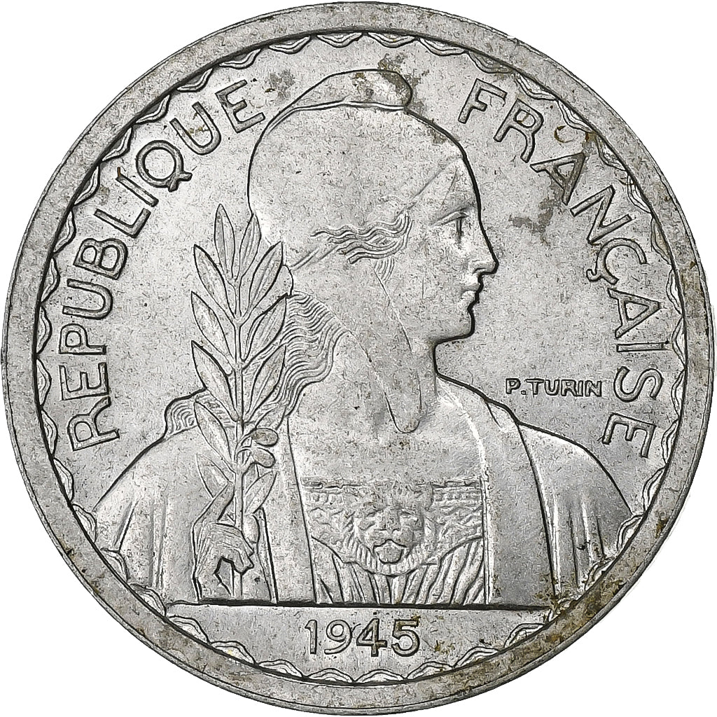 Indochine française, 10 Cents, 1945, Beaumont - Le Roger, Aluminium, TTB