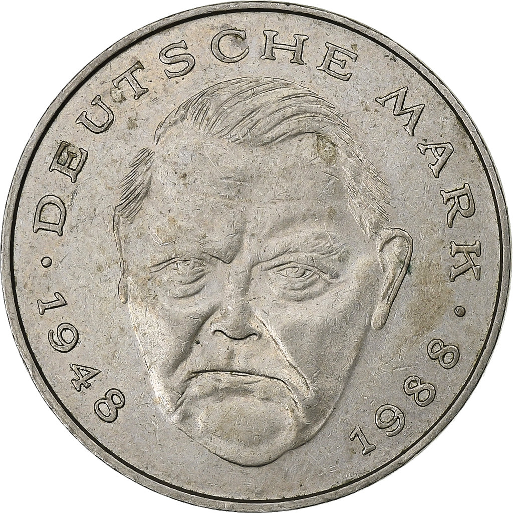 Münze, Bundesrepublik Deutschland, 2 Mark, 1990, Karlsruhe, SS, Copper-Nickel